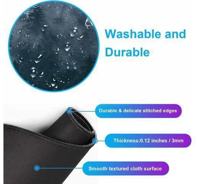 Alt view image 6 of 7 - Large Extended Gaming Mouse Pad with Stitched Edges Non-Slip Waterproof Rubber Base Mouse Pad for Office Computer Keyboard Laptop and Home Desk Pad 35.4 x 15.7 x 0.12 Inch (Grey Forest)