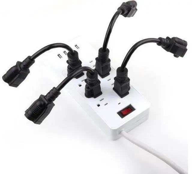 Alt view image 7 of 7 - K KASONIC - 8 inch Short Power Extension Cord Outlet Saver, ETL Listed, SJTW 16AWG/13A 3 Prong Indoor/Outdoor Use, 4 Pack, Black
