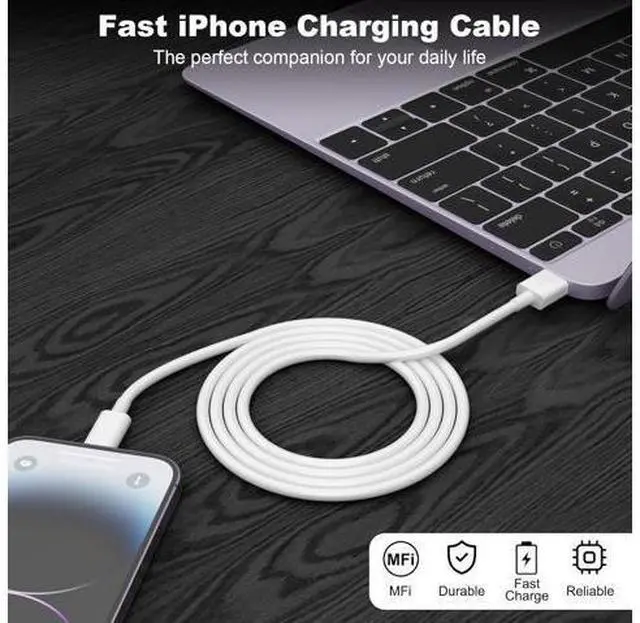 Alt view image 7 of 7 - Car Carplay Cable USB A to Lightning Cable MFi Certified Charger Cord Compatible with iPhone 14pro max/14/13/12/11/XS/XR/X/8/7 iPad 4/5/6/7/8 Air 2/3 Car Charging Cable (3FT)