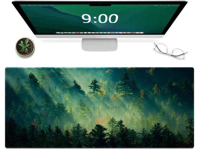 Main image of Mouse Pad Office Desk Mat Large Gaming Keyboard Pad Durable Stitched Edges Washable Smooth Surface Control & Accuracy Extended Computer Mouse Mat (31.5X11.8In)-Green Forest
