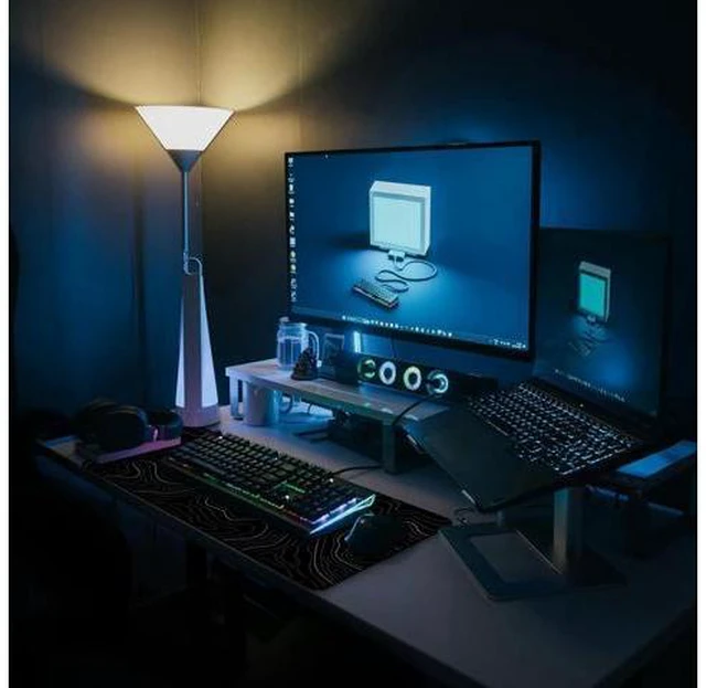 Alt view image 7 of 7 - Long Gaming Mouse Pad 31.5 x 11.8 inches Extended Anime Mousepad Large Desk Pad with Non-Slip Base Full Keyboard Mat with Stitched Edges for Gaming and Office (Black Topographic Line)