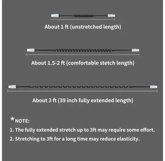 Alt view image 6 of 6 - Coiled USB C to Lightning Cable 2Pack USB Type C to Lightning Cable Retractable iPhone Charger Cord for Car Short USBC iPhone Charger for iPhone14/13/12/11 Pro Max/XS MAX/XR/XS/X/8/7/Plus/6S iPad