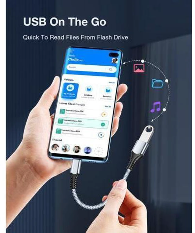 Alt view image 4 of 7 - USB C to USB 3.0 OTG Adapter 2 Pack USB C Male to USB 3.0 Female OTG Cable Thunderbolt3 On The Go for Samsung Galaxy S20 S20+ Ultra S8 S9 MacBook Pro/Air