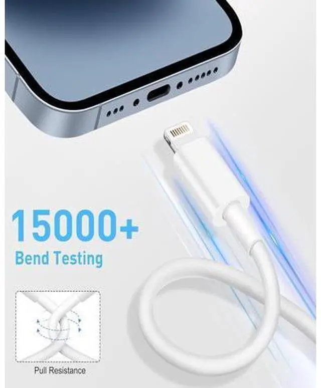 Alt view image 5 of 7 - Car Carplay Cable 2Pack Car Charger Cord USB A to Lightning Cable for iPhone 14/13/12/11/Pro Max/XS/XR/X/8/7/6 Plus/SE iPad 9/8/7/6/5 iPad mini 5/4/3/2 Air 3/2 Fast Charging Cord 3FT White