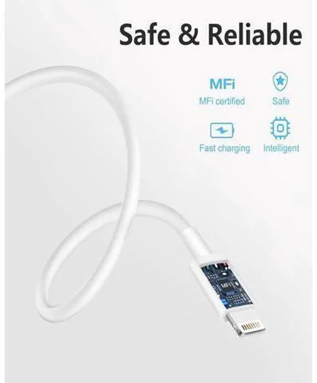 Alt view image 4 of 7 - Car Carplay Cable 2Pack Car Charger Cord USB A to Lightning Cable for iPhone 14/13/12/11/Pro Max/XS/XR/X/8/7/6 Plus/SE iPad 9/8/7/6/5 iPad mini 5/4/3/2 Air 3/2 Fast Charging Cord 3FT White