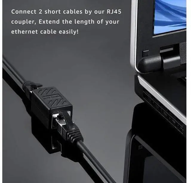 Alt view image 2 of 7 - DEFACE RJ45 Coupler Cable Coupler Cat8 Cat7 Cat6 Cat5e Female to Female Ethernet Adapter 10pcs per Pack Black