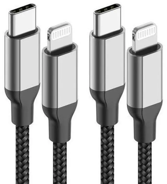 Main image of 2Pack MFi Certified 3ft USB-C to Lightning Cable - Fast Charging for iPhone 14-8 iPad