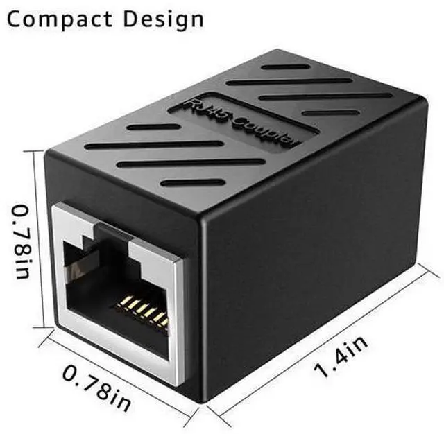 Alt view image 6 of 7 - DEFACE RJ45 Coupler Cable Coupler Cat8 Cat7 Cat6 Cat5e Female to Female Ethernet Adapter 10pcs per Pack Black