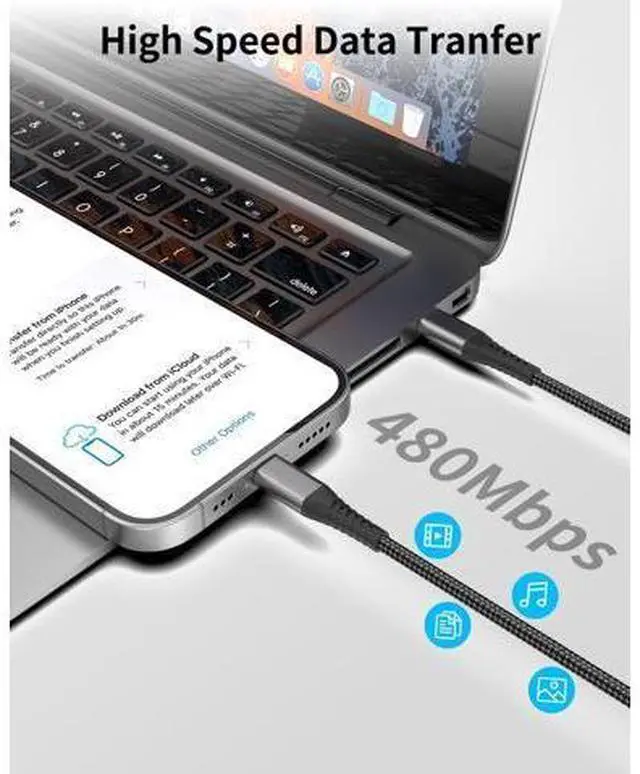 Alt view image 5 of 7 - 6 Inch USB C to Lightning Cable 0.5ft Short iPhone Charger Fast Charging Cord 3pack Nylon Braided Type C Lightning Cable for iPhone 14 13 12 11 Pro Max Xs X Xr 8/Airpods and Charging Station