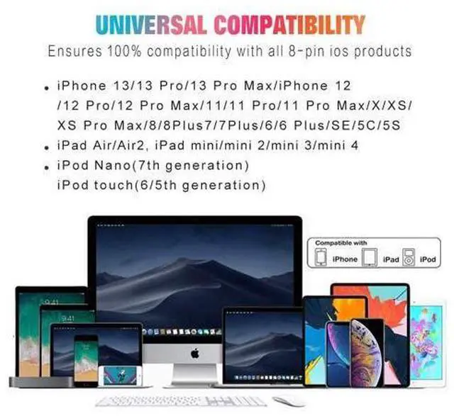 Alt view image 7 of 7 - iPhone Charger 3 Pack 10FT 90 Degree Charging Cable MFi Certified USB Lightning Cable Nylon Braided Fast Charging Cord Compatible for iPhone 14/13/12/11/X/Max/8/7/6/6S/5/5S/SE/Plus/iPad (10FT)