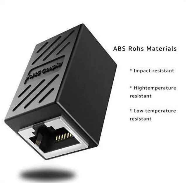 Alt view image 3 of 7 - DEFACE RJ45 Coupler Cable Coupler Cat8 Cat7 Cat6 Cat5e Female to Female Ethernet Adapter 10pcs per Pack Black