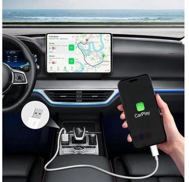 Alt view image 2 of 7 - Car iPhone Carplay Cable Car Charger Cord USB A to Lightning Cable Fast Charging & Data Transfer for iPhone 14/13/12/11 Pro Max XR XS X 8 7 6 Plus SE Tangle-Free 3ft White