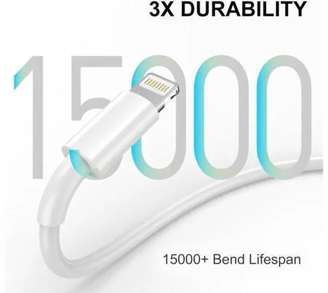 Alt view image 6 of 7 - Car iPhone Carplay Cable Car Charger Cord USB A to Lightning Cable Fast Charging & Data Transfer for iPhone 14/13/12/11 Pro Max XR XS X 8 7 6 Plus SE Tangle-Free 3ft White