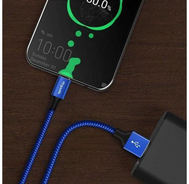 Alt view image 6 of 6 - etguuds USB C Cable 15ft, Extra Long USB Type C Cable Fast Charge USB-A 2.0 to USB-C Charger Cable, Premium Nylon Braided Charging Cord - Blue
