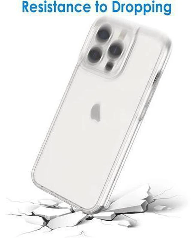 Alt view image 6 of 6 - Case for iPhone 13 Pro 6.1-Inch Non-Yellowing Shockproof Phone Bumper Cover Anti-Scratch Clear Back (Clear)