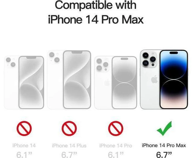 Alt view image 2 of 6 - Case for iPhone 14 Pro Max 6.7-Inch Non-Yellowing Shockproof Phone Bumper Cover Anti-Scratch Clear Back (Clear)