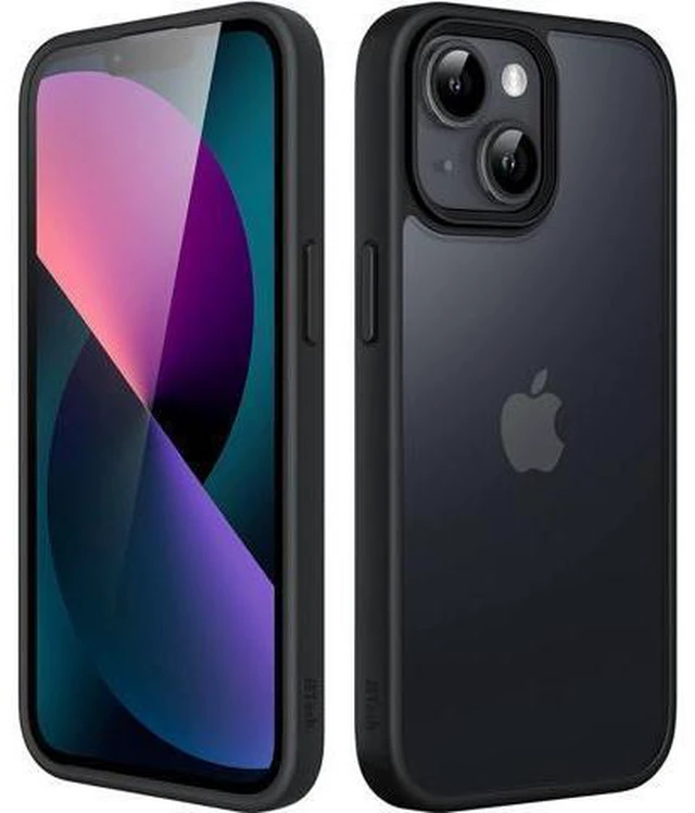 Main image of Matte Case for iPhone 13 6.1-Inch Shockproof Military Grade Drop Protection Frosted Translucent Back Phone Cover Anti-Fingerprint (Black)