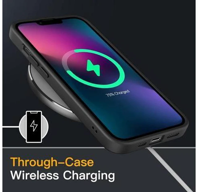 Alt view image 6 of 6 - Matte Case for iPhone 13 6.1-Inch Shockproof Military Grade Drop Protection Frosted Translucent Back Phone Cover Anti-Fingerprint (Black)