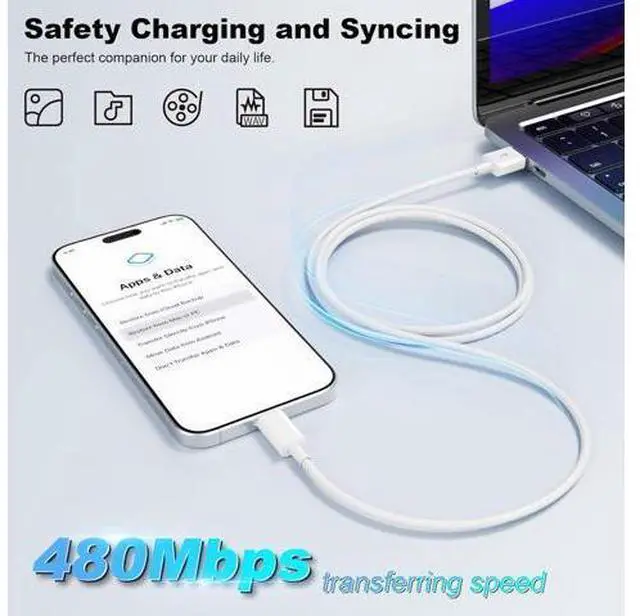 Alt view image 6 of 7 - Car Carplay Cable 2Pack USB A to Lightning Cable iPhone Charger Cord Compatible iPhone 14 13 12 11 Pro Max XR XS X 8 7 6 Plus SE iPad Charger Car Charging Cord (3FT)