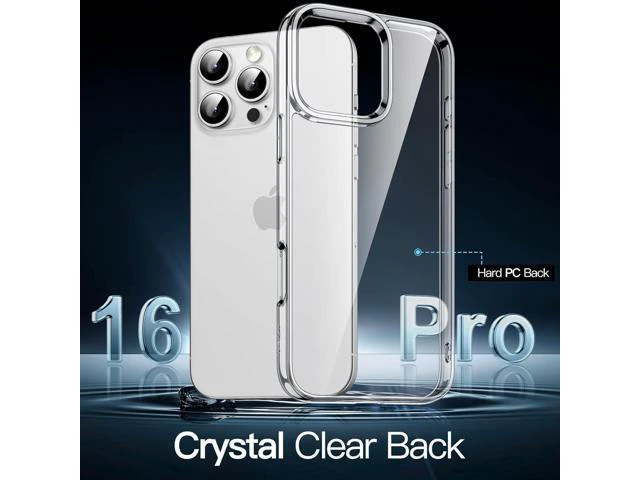 Alt view image 3 of 6 - Case for iPhone 16 Pro 6.3-Inch Non-Yellowing Shockproof Phone Bumper Cover Anti-Scratch Clear Back (Clear)