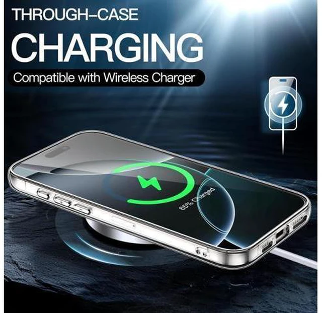 Alt view image 5 of 6 - Case for iPhone 16 Pro 6.3-Inch Non-Yellowing Shockproof Phone Bumper Cover Anti-Scratch Clear Back (Clear)