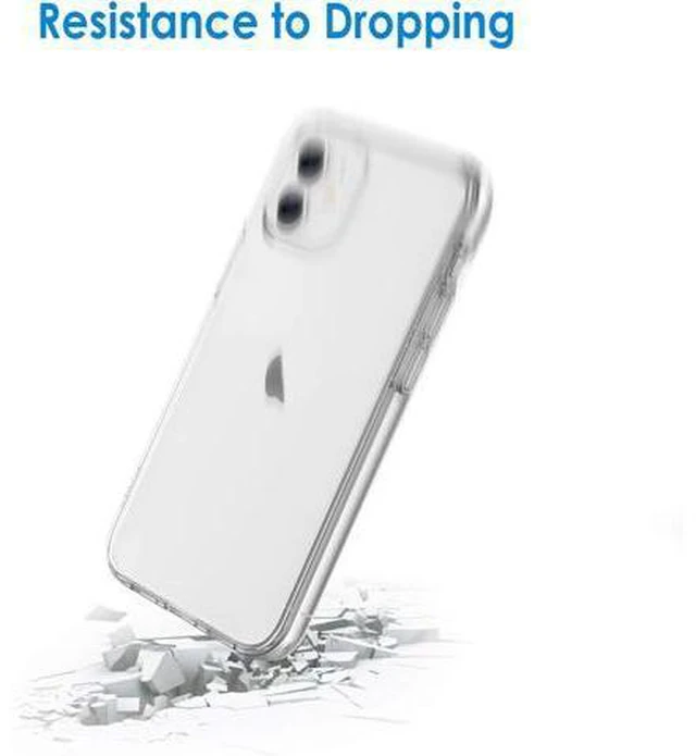 Alt view image 6 of 6 - Case for iPhone 12/12 Pro 6.1-Inch Non-Yellowing Shockproof Phone Bumper Cover Anti-Scratch Clear Back (HD Clear)