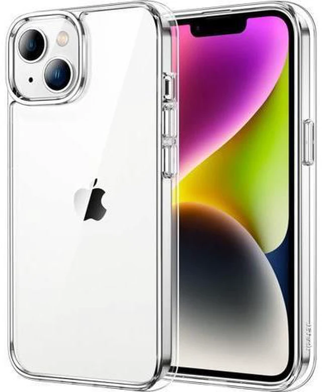 Main image of Case for iPhone 14 6.1-Inch Non-Yellowing Shockproof Phone Bumper Cover Anti-Scratch Clear Back (Clear)