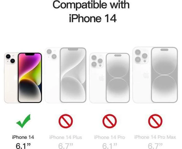 Alt view image 2 of 6 - Case for iPhone 14 6.1-Inch Non-Yellowing Shockproof Phone Bumper Cover Anti-Scratch Clear Back (Clear)