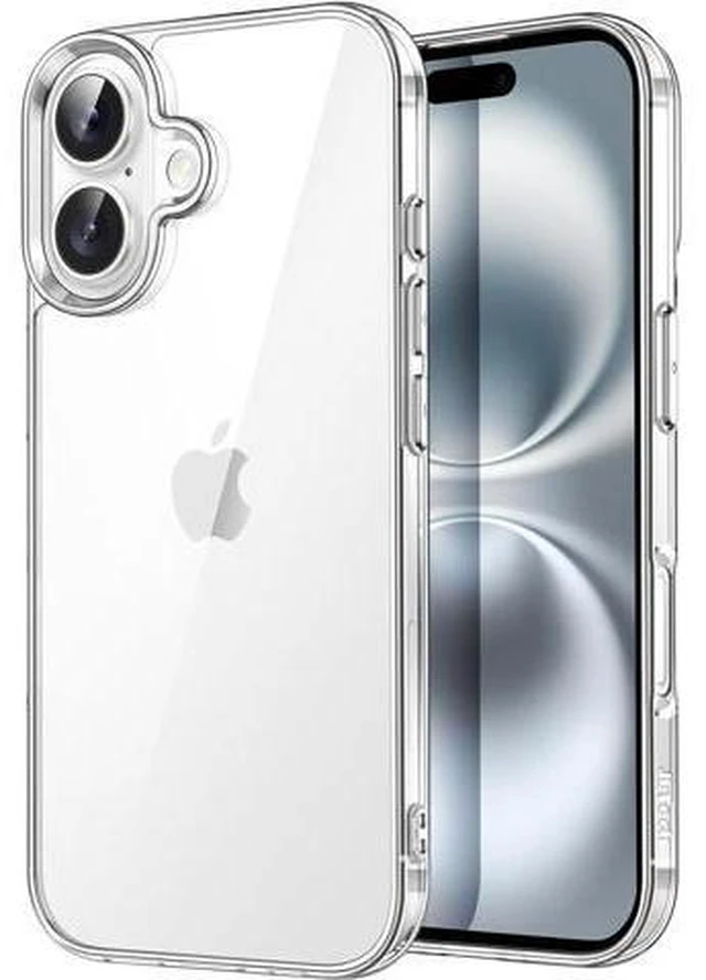 Main image of Case for iPhone 16 6.1-Inch Non-Yellowing Shockproof Phone Bumper Cover Anti-Scratch Clear Back (Clear)