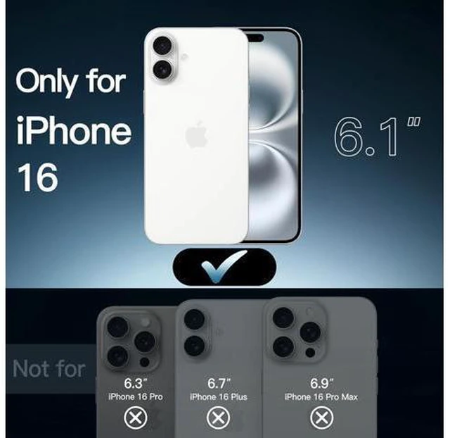 Alt view image 2 of 6 - Case for iPhone 16 6.1-Inch Non-Yellowing Shockproof Phone Bumper Cover Anti-Scratch Clear Back (Clear)