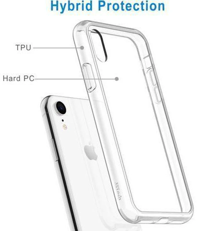 Alt view image 6 of 7 - Case for iPhone XR 6.1-Inch Non-Yellowing Shockproof Phone Bumper Cover Anti-Scratch Clear Back (Clear)