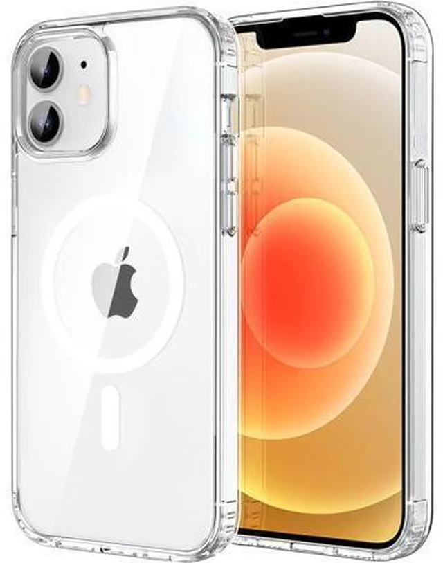 Main image of Magnetic Case for iPhone 12 & iPhone 12 Pro 6.1 inch-Compatible with MagSafe & Magnetic Car Phone Mount Not Yellowing Anti-Scratch (Clear)