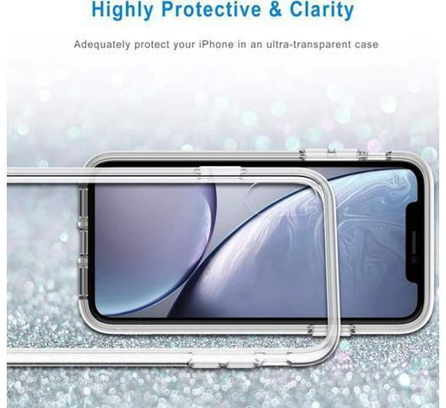 Alt view image 7 of 7 - Case for iPhone XR 6.1-Inch Non-Yellowing Shockproof Phone Bumper Cover Anti-Scratch Clear Back (Clear)