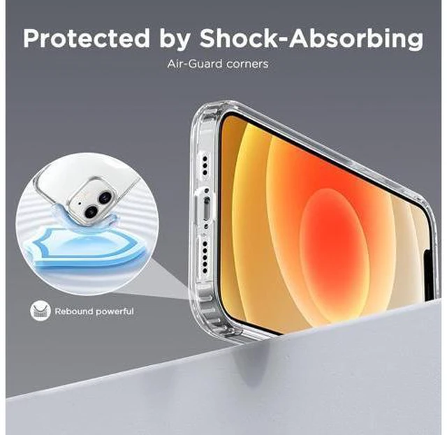 Alt view image 7 of 7 - Magnetic Case for iPhone 12 & iPhone 12 Pro 6.1 inch-Compatible with MagSafe & Magnetic Car Phone Mount Not Yellowing Anti-Scratch (Clear)