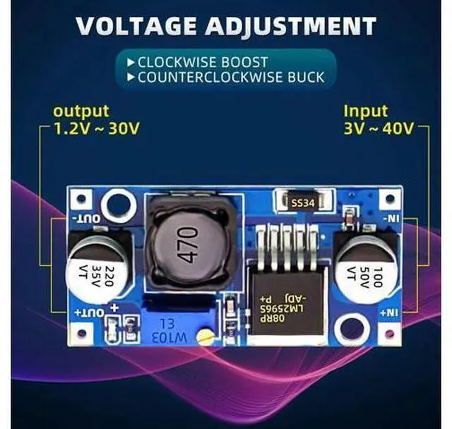 Alt view image 2 of 7 - 10 Pack LM2596 DC-DC Adjustable Buck Converter 3.0-40V to 1.5-35V Power Supply Step Down Voltage Regulator Module