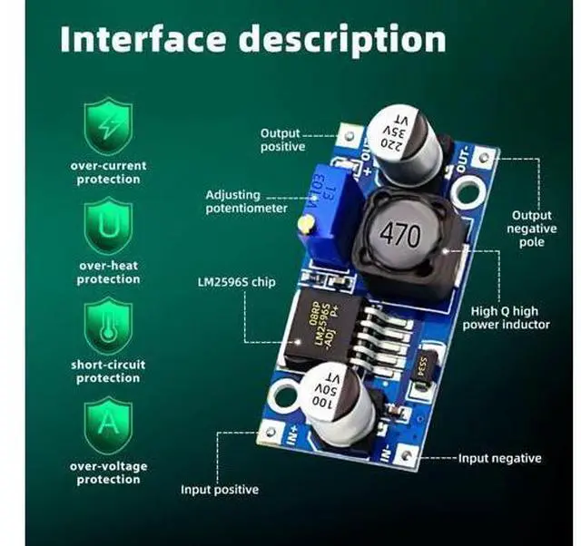 Alt view image 3 of 7 - 10 Pack LM2596 DC-DC Adjustable Buck Converter 3.0-40V to 1.5-35V Power Supply Step Down Voltage Regulator Module