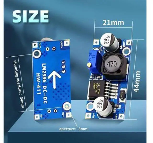 Alt view image 4 of 7 - 10 Pack LM2596 DC-DC Adjustable Buck Converter 3.0-40V to 1.5-35V Power Supply Step Down Voltage Regulator Module