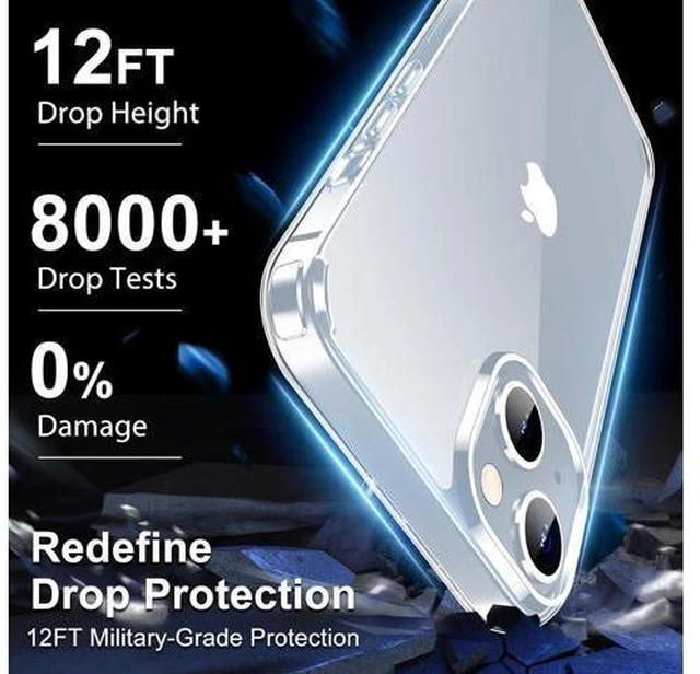 Alt view image 5 of 7 - Redpepper for iPhone 15 Case 6.1-Inch Non-Yellowing Shockproof Phone Bumper Cover Anti-Scratch Clear