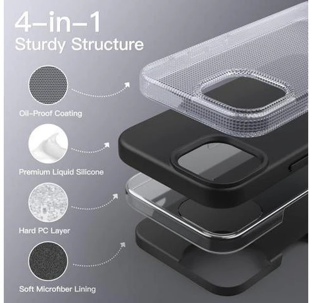Alt view image 3 of 6 - Silicone Case for iPhone 13 6.1-Inch Silky-Soft Touch Full-Body Protective Phone Case Shockproof Cover with Microfiber Lining (Black)