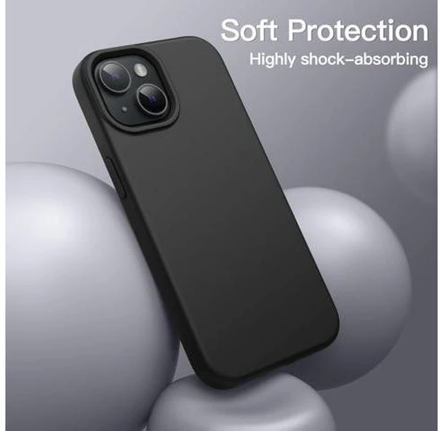 Alt view image 4 of 6 - Silicone Case for iPhone 13 6.1-Inch Silky-Soft Touch Full-Body Protective Phone Case Shockproof Cover with Microfiber Lining (Black)