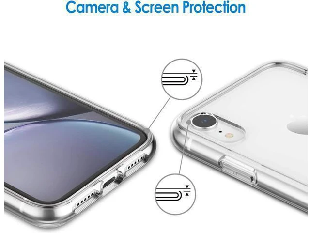 Alt view image 5 of 7 - Case for iPhone XR 6.1-Inch Non-Yellowing Shockproof Phone Bumper Cover Anti-Scratch Clear Back (Clear)