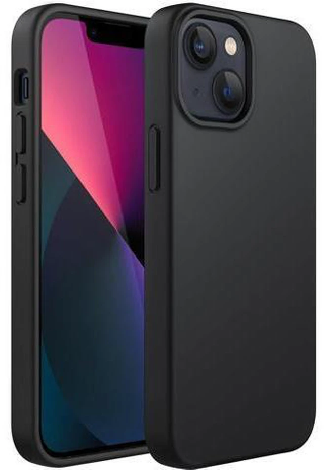 Main image of Silicone Case for iPhone 13 6.1-Inch Silky-Soft Touch Full-Body Protective Phone Case Shockproof Cover with Microfiber Lining (Black)
