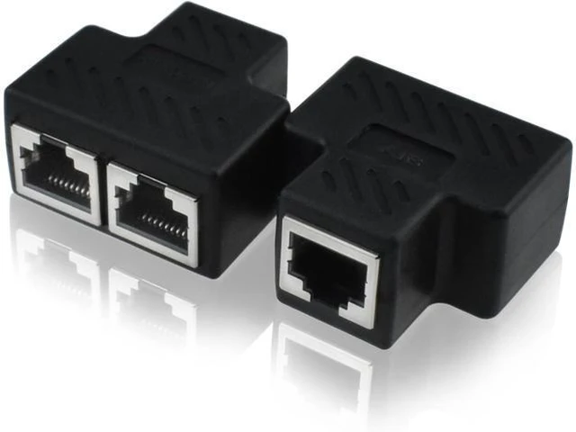 Main image of 2 Pcs RJ45 Splitter Adapter Ethernet Splitter 1 to 2 LAN Splitter Adapter for Cat5 Cat5e Cat6 Cat7 Cable (2 Devices Simultaneously Networking)