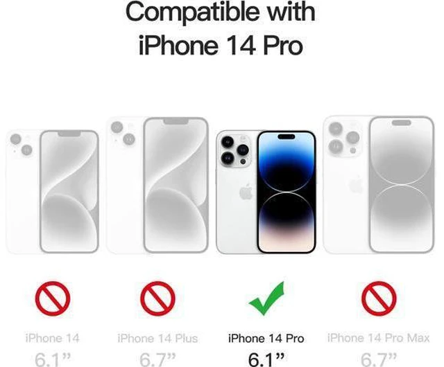 Alt view image 2 of 6 - Case for iPhone 14 Pro 6.1-Inch Non-Yellowing Shockproof Phone Bumper Cover Anti-Scratch Clear Back (Clear)