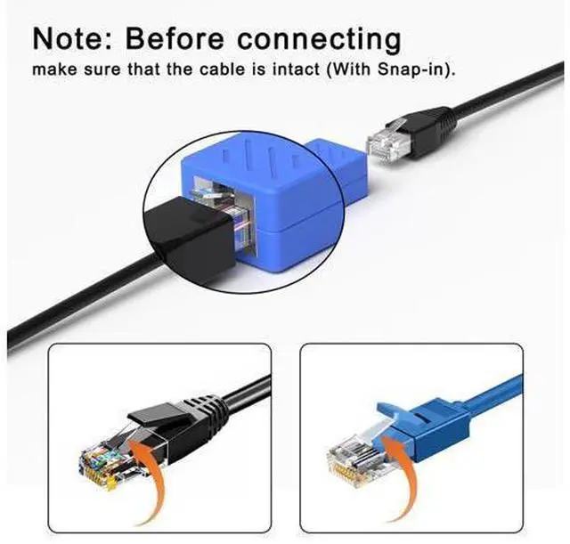 Alt view image 3 of 7 - Network Coupler, Ethernet Cable Extender Female to Female, Cat6 Inline Couplerin, Cat5 Connectors, for Cat7/Cat6/Cat5/Cat5e Ethernet Extension Cable (10 Pack Blue)