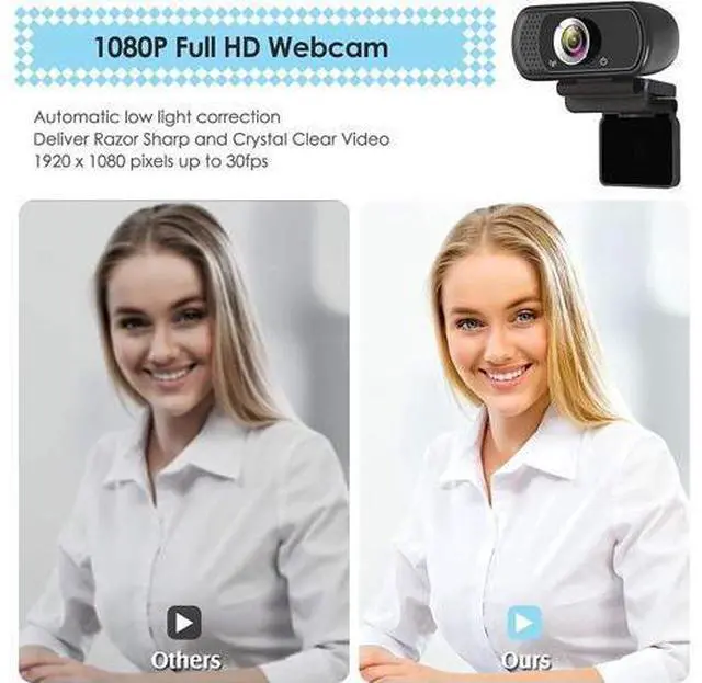 Alt view image 2 of 7 - ToLuLu 1080P Webcam with Microphone, HD Webcam Web Camera with Tripod Stand, Widescreen USB Computer Camera, Streaming Mic Webcam for Online Calling/Conferencing, Zoom/Facetime/YouTube Laptop Desktop