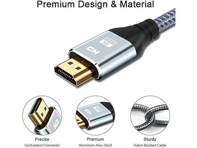 Alt view image 5 of 5 - HDMI Cable 4K 40 Foot, 4K 60HZ High Speed 18 Gbps HDMI 2.0 Cable, HDR, HDCP 2.2/1.4, 3D, 2160P,1080P 28AWG HDMI Cord for UHD Samsung TV, Monitor, PS4/3, Xbox One