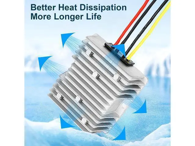 Alt view image 6 of 6 - 10A 120W Golf Cart 18V 20V 24V 36V 48V Step Down to DC 12V Converter Voltage Regulator Reducer Power Buck Converter Waterproof Transformer(DC 16-58V Inputs