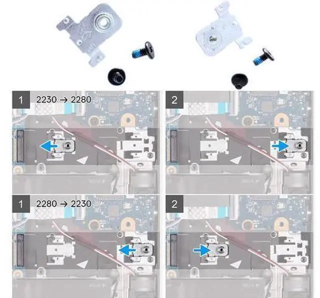 Alt view image 7 of 7 - Slot 2/Slot 1 M.2 2280 SSD Heatsink 26X1Y w/Support Bracket MHKK8 Set for Dell Alienware M15 R5 Ryzen Edition M15 R6