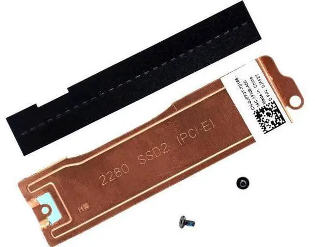 Main image of Slot 2 M.2 2280 SSD Heatsink Cover 0JFF2T JFF2T SSD2 Thermal Bracket wInsulation Sheet for Dell XPS 17 9700 9710 Precision 17 5750, (0HFD3T)